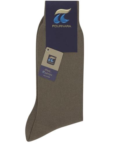 100% Μερσεριζέ βαμβακερή ανδρική κάλτσα Πουρνάρας σε λαδί χρώμα P110-92